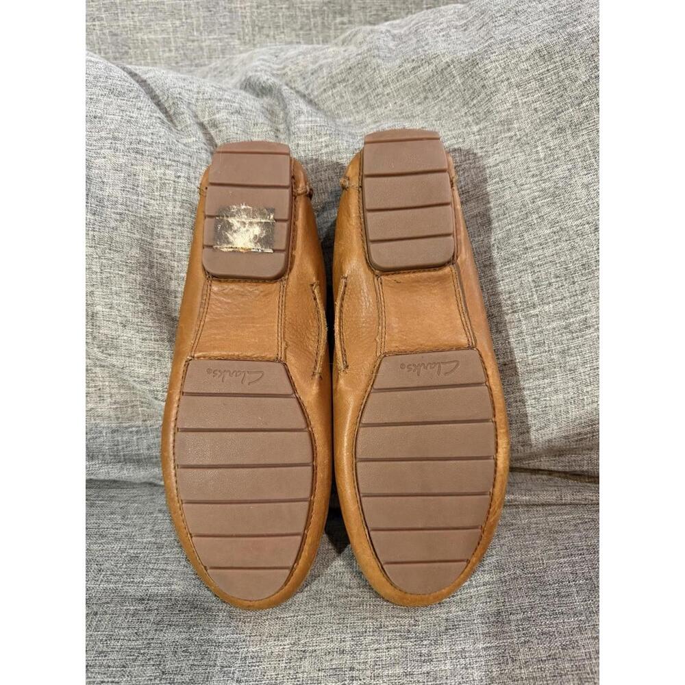 Clarks C Mocc Womens 9 Tan Leather Rawhide Laces Slip On Shoes - Picture 5 of 10